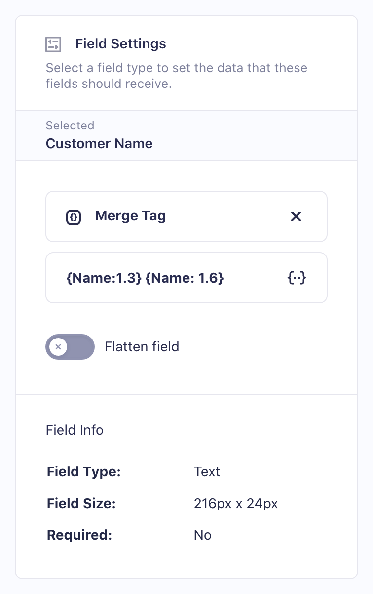 Mapping a custom value to a PDF field.