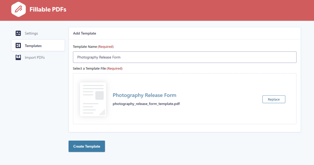 Upload WordPress eSignature form file