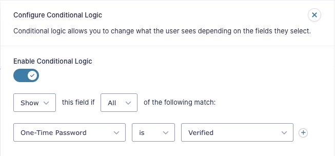 Using One-Time Password Conditional Logic - CosmicGiant